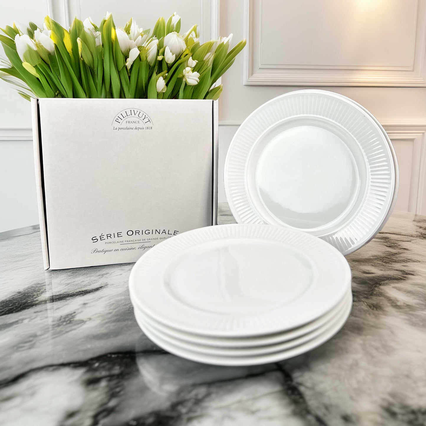 Coffret de 4 assiettes à dessert Plissé *
