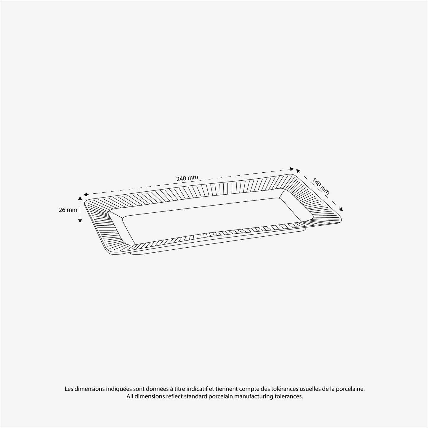 Plat rectangulaire à cake Plissé *