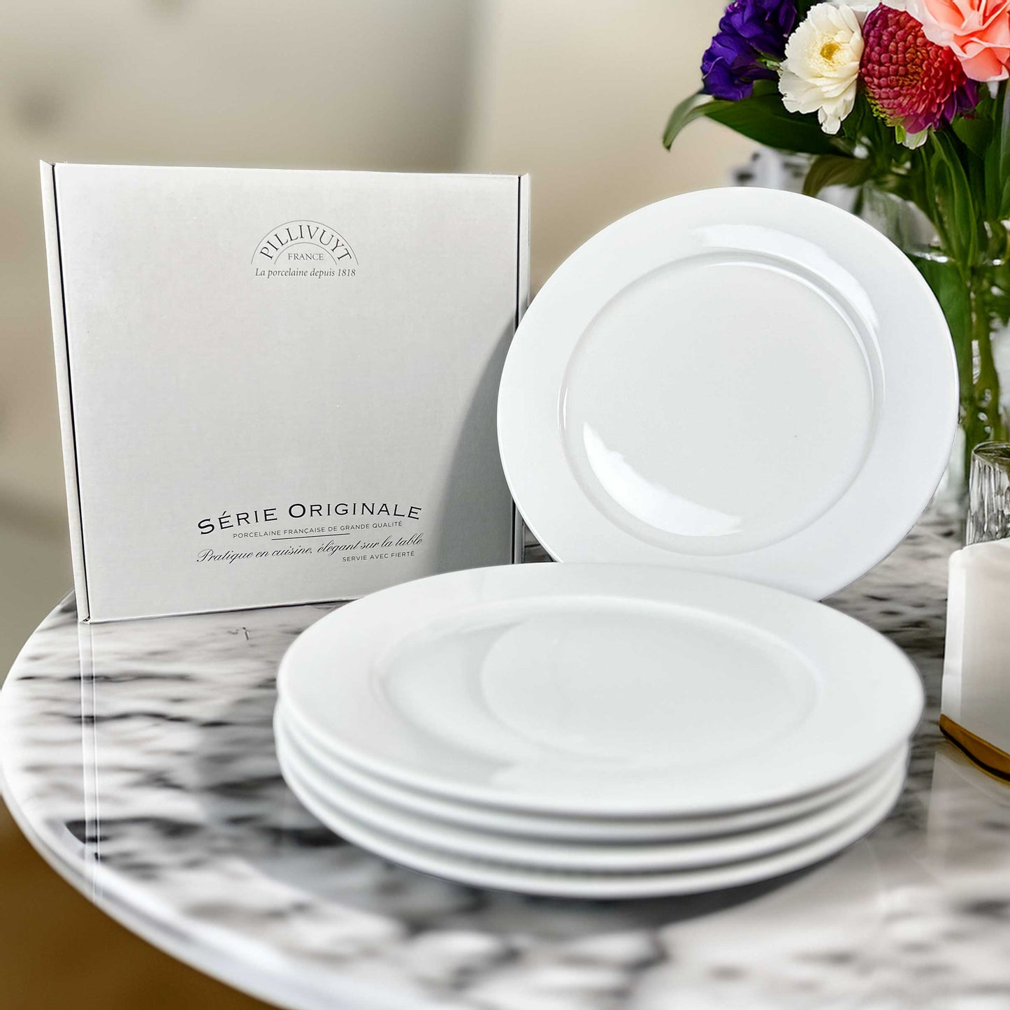 Coffret de 4 assiettes plates Sancerre *