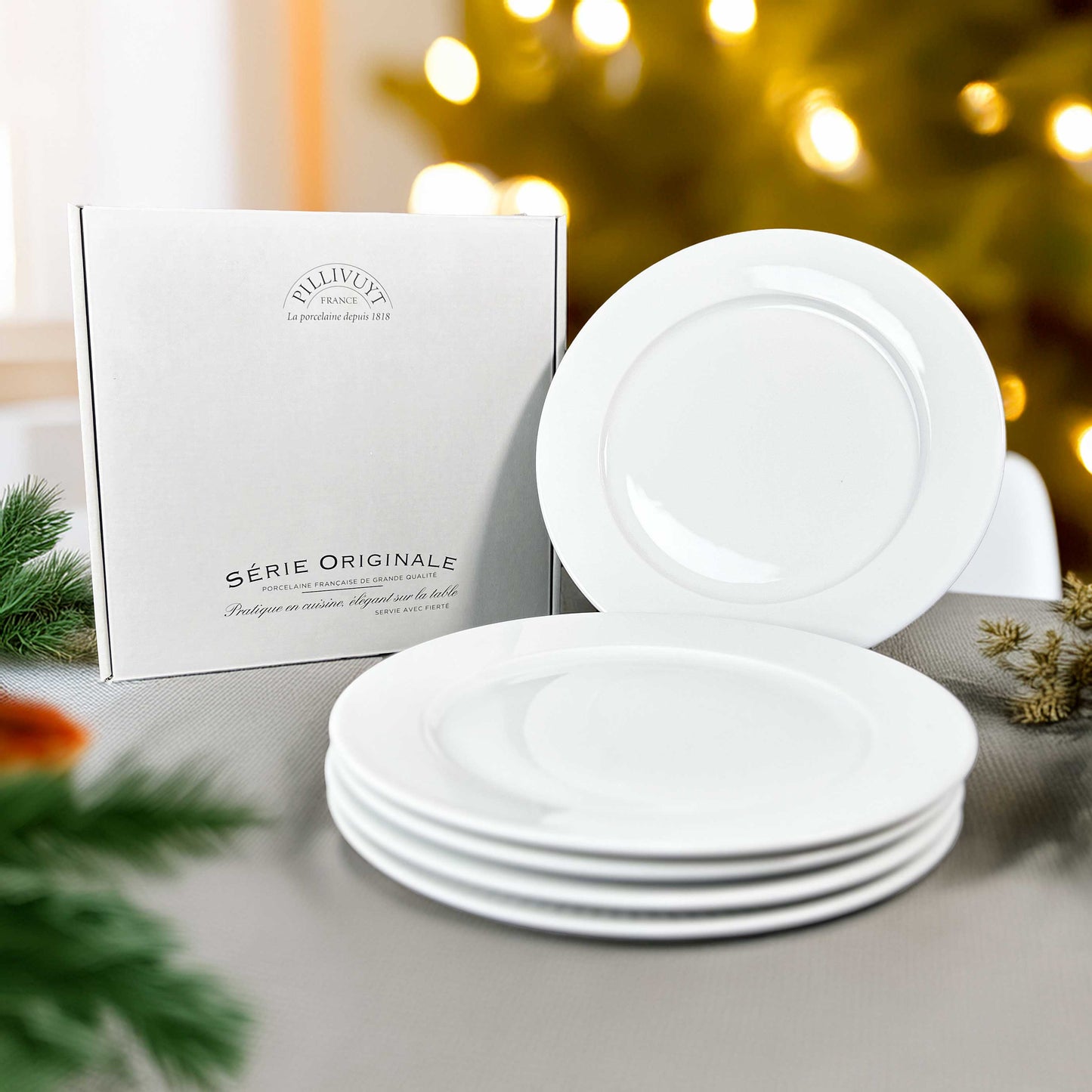 Coffret de 4 assiettes plates Sancerre *